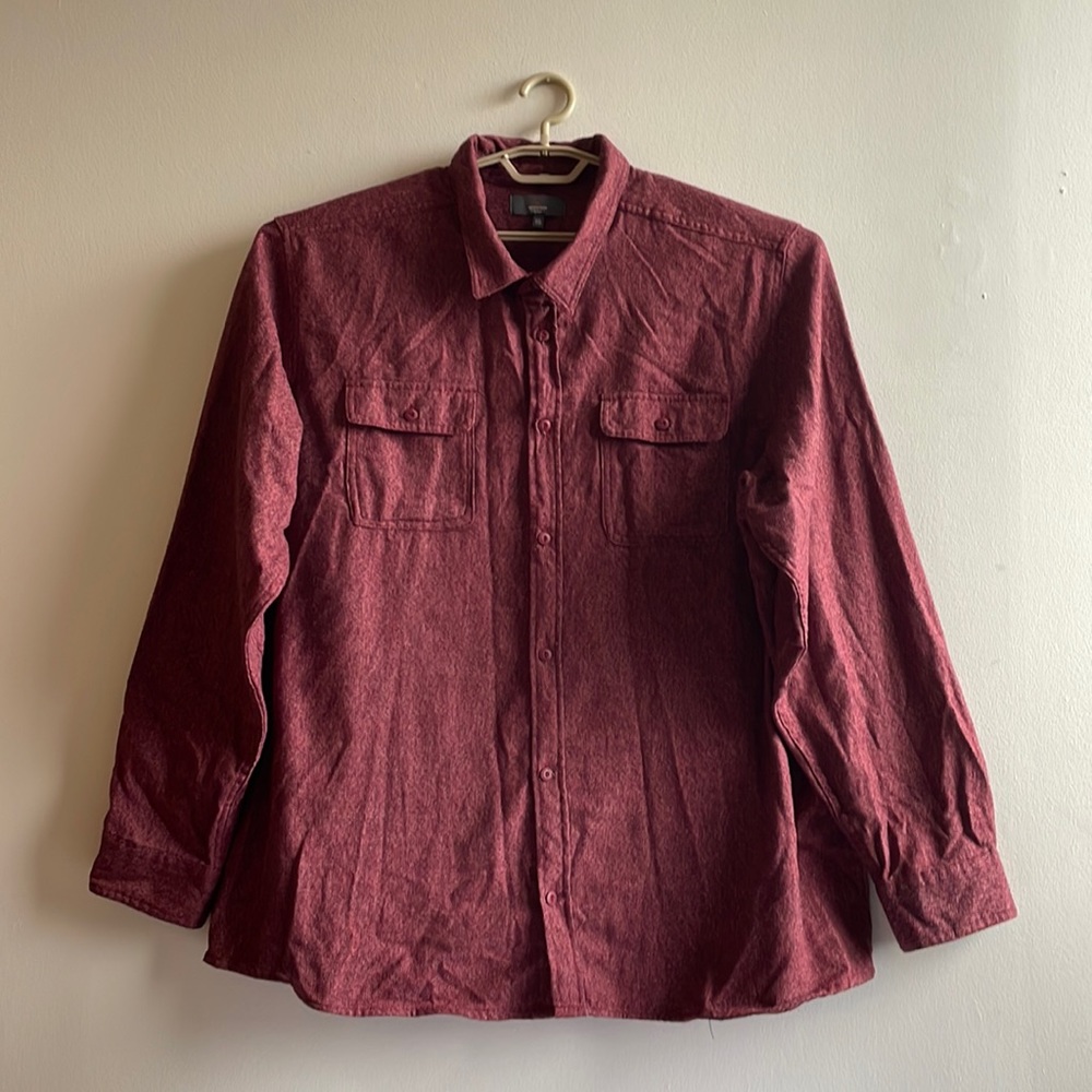 Burgundy Button Down Mountain Ridge XXL